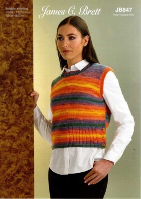 Knitting Pattern - James C Brett JB847 - Aurora DK - Ladies' Slipover